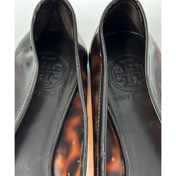Tory Burch Tortoise Shell Reva Ballet Jelly Flats Women’s 6.5 Patent Leather - Picture 5 of 11